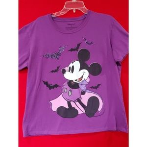 Disney Store Purple Mickey Halloween Shirt